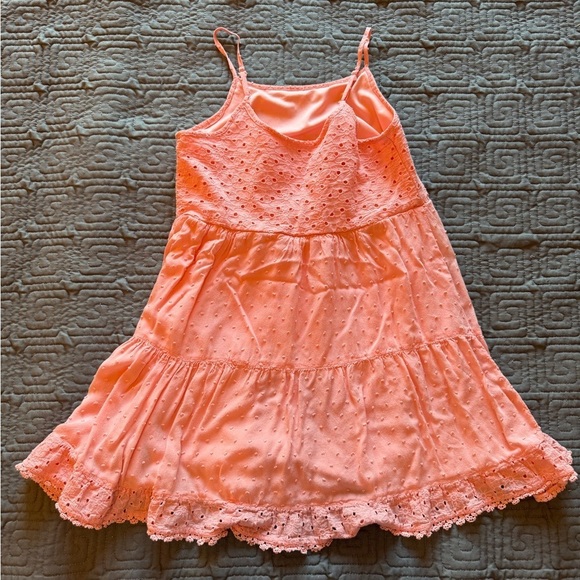 Art Class Coral Eyelet Kids Dress - Picture 3 of 4